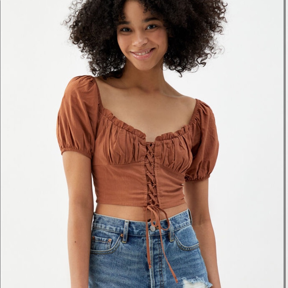 pacsun lace up bustier top